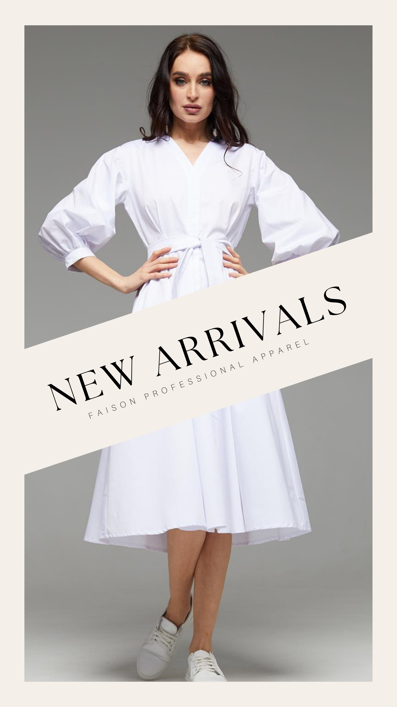 Stylish Medical Scrub White Whisper Wellness Dress M-L Stylish Medical Scrub White Whisper Wellness Dress M-L