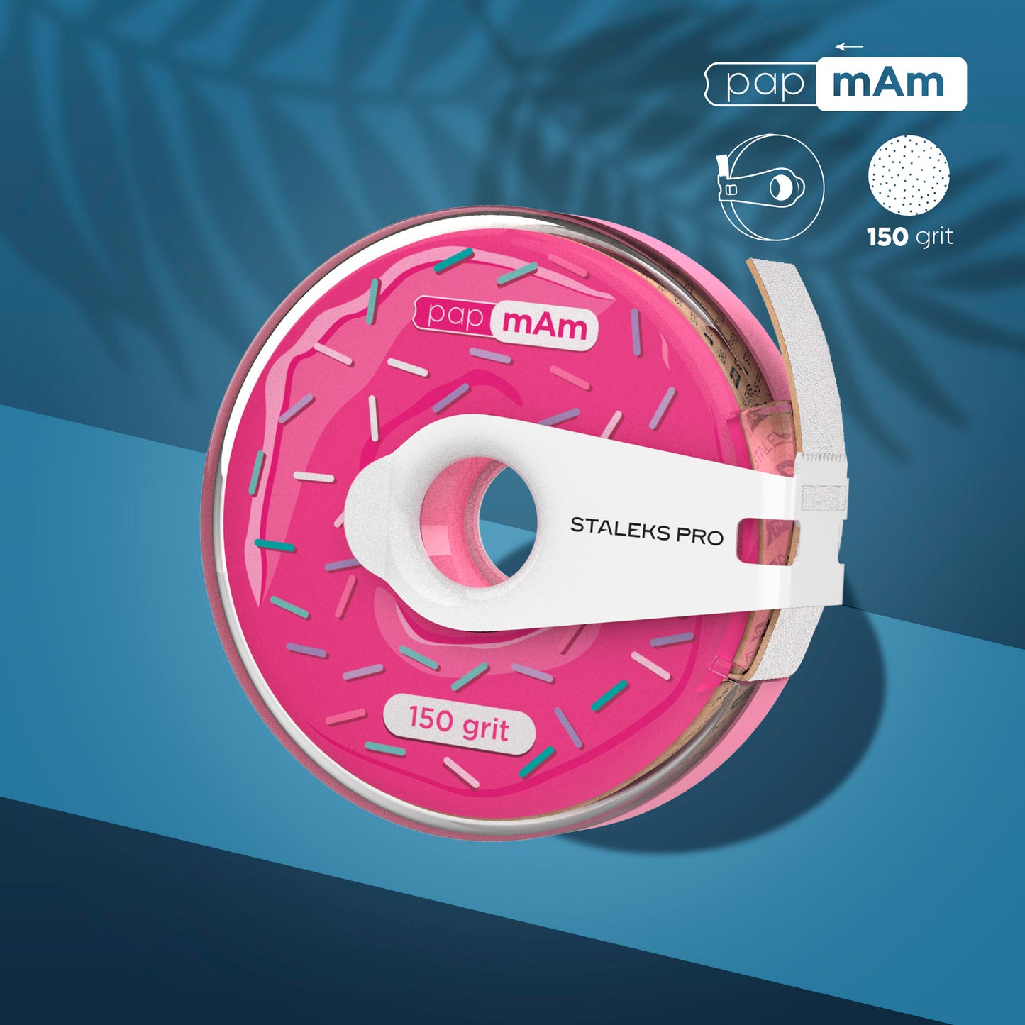 ATC-150w Disposable white abrasive tape papmAm EXPERT 150 grit in a plastic case