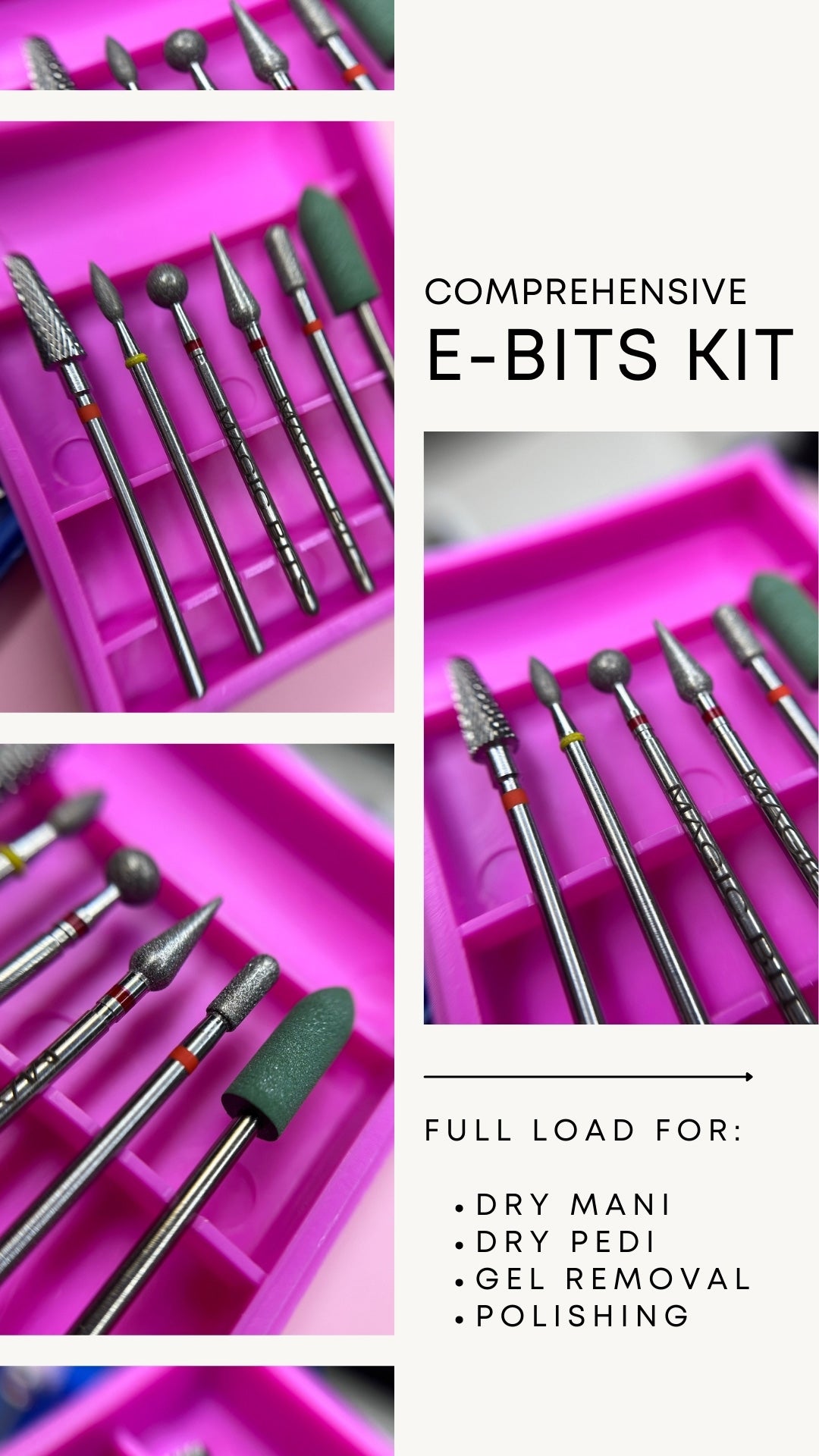 Comprehensive High-End E-file Gel Dry Mani Pedi Kit