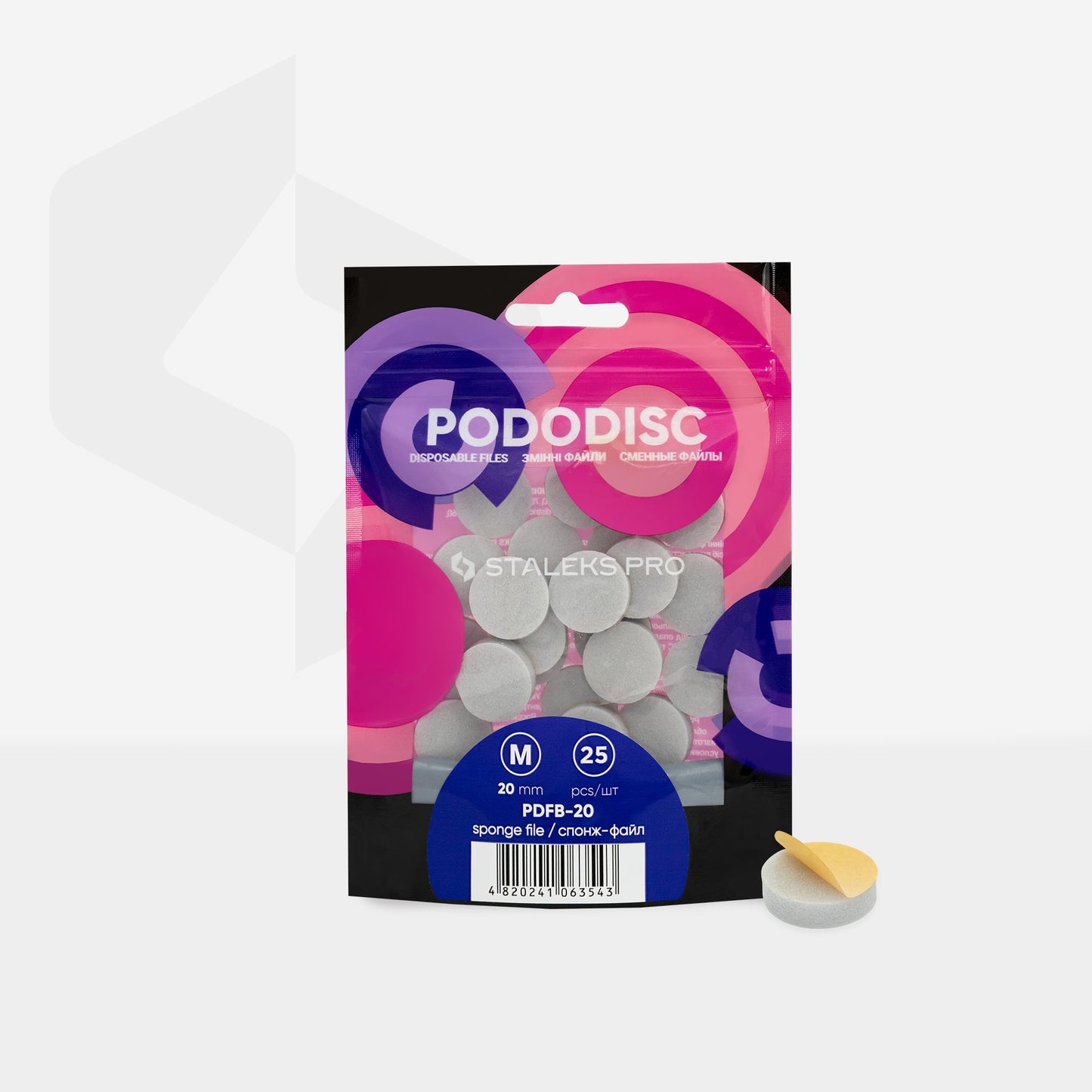PDFB-20 Disposable files-sponges for pedicure disc PODODISC STALEKS PRO M (25 pcs)