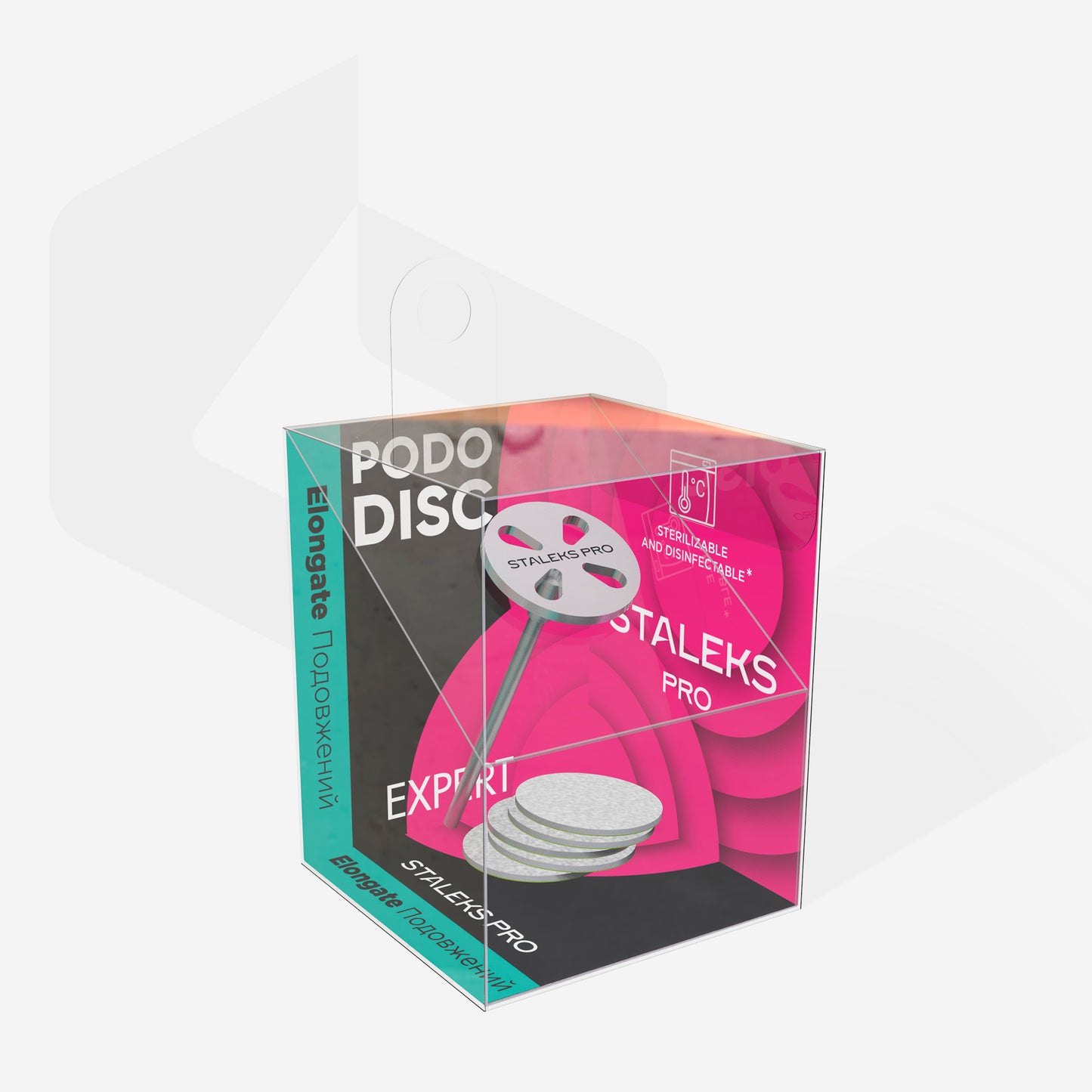 PDLset-15 Elongate pedicure disc PODODISC STALEKS PRO S and set of disposable file 180 grit 5 pc (15 mm)