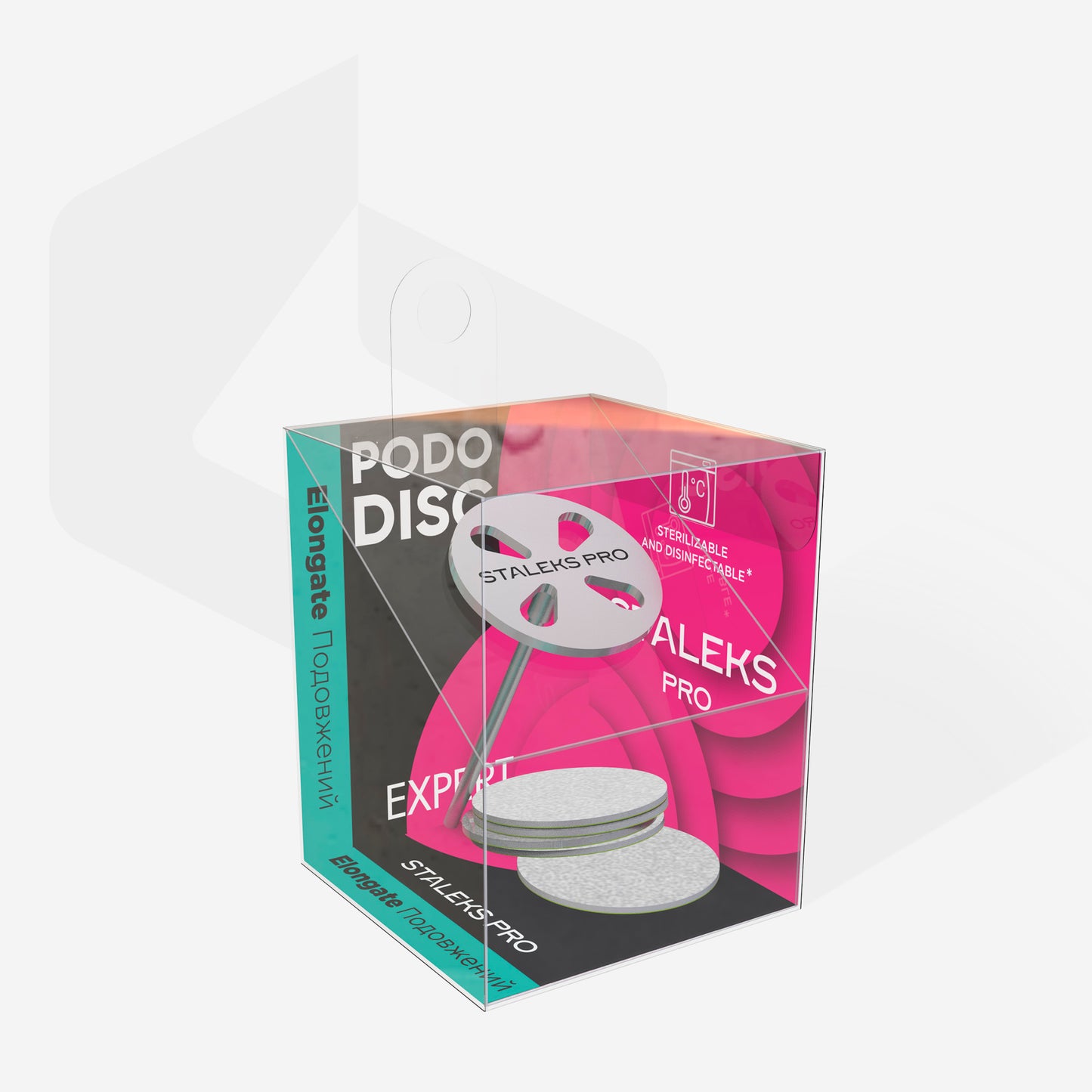 PDLset-20 Elongate pedicure disc PODODISC STALEKS PRO M and set of disposable file 180 grit 5 pc (20 mm)