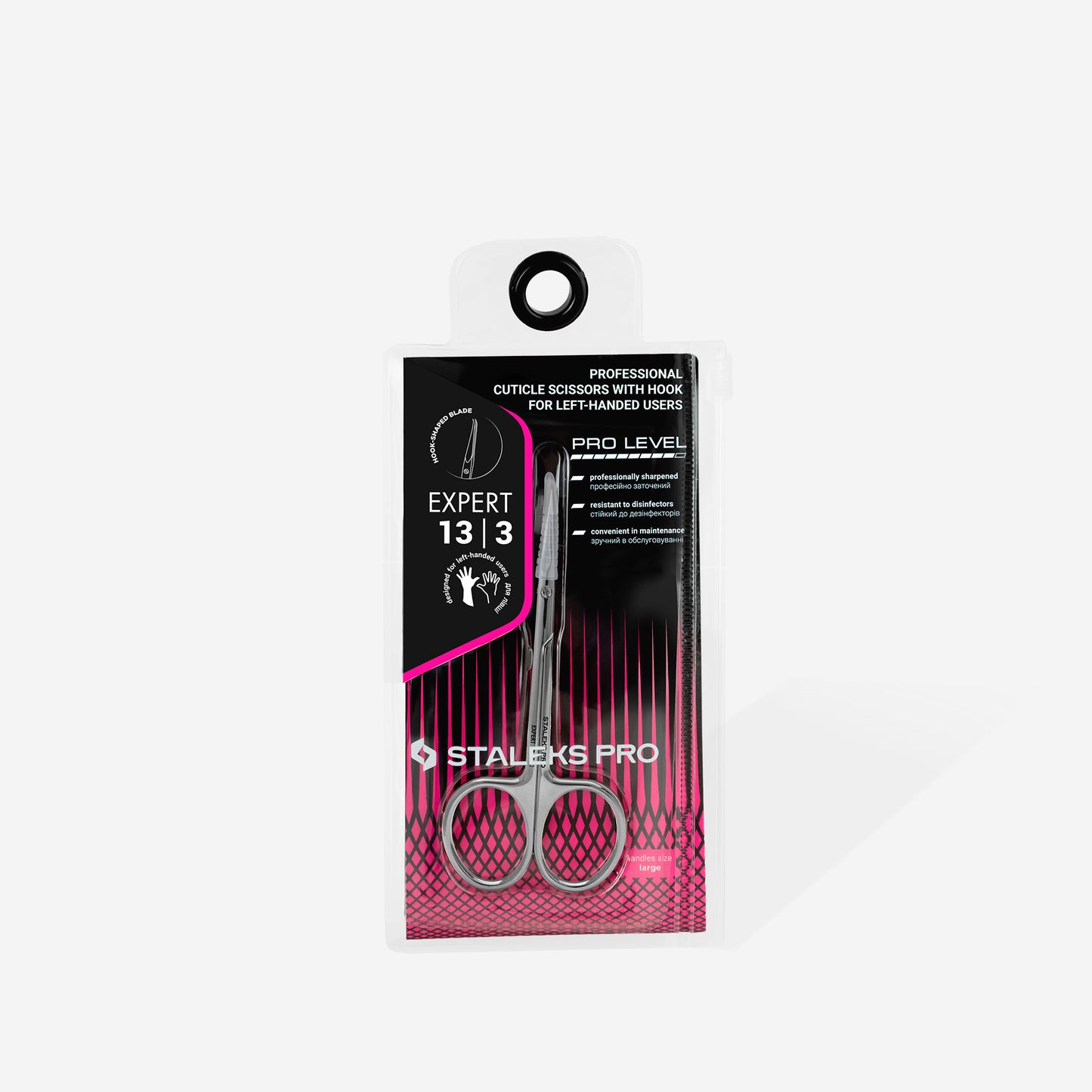 SE-13/3 Professional cuticle scissors with hook for left-handed users EXPERT 13 TYPE 3