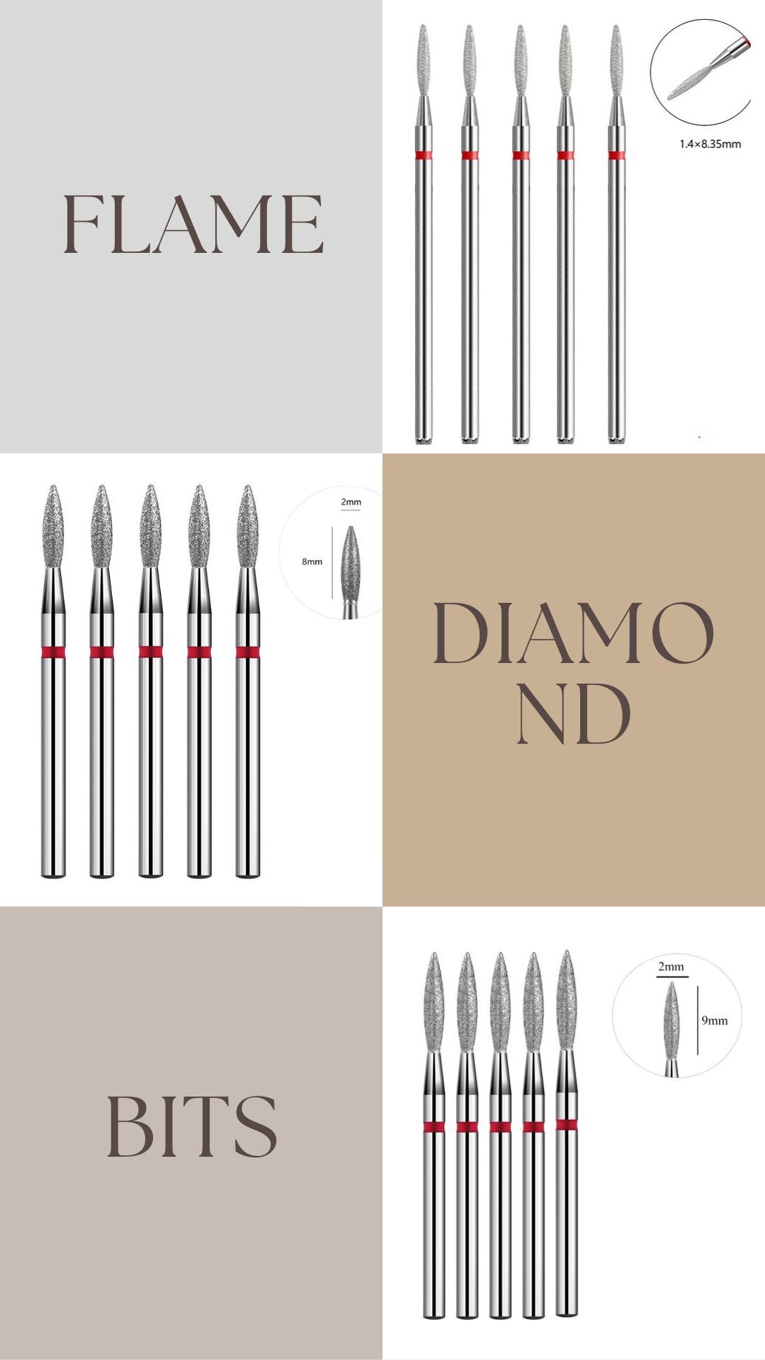 Diamond E-file Nail Bits Flame