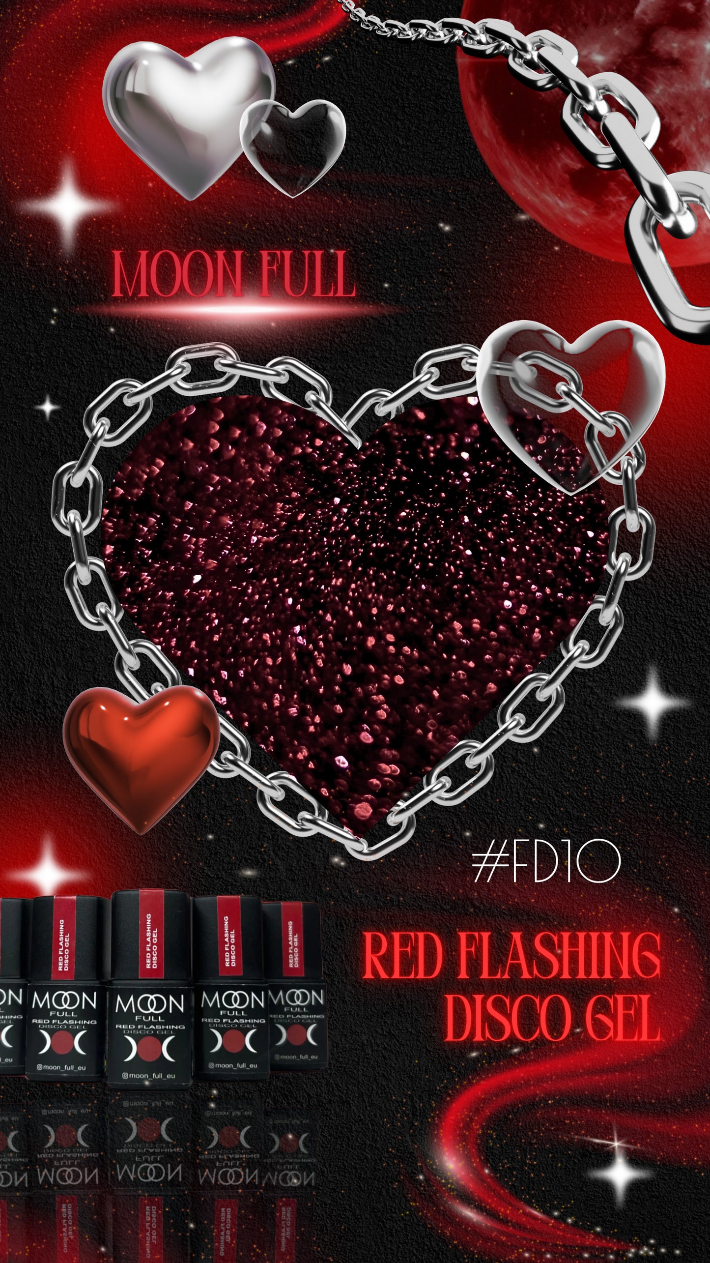 Valentine's Red Flashing Gel Polish Collection