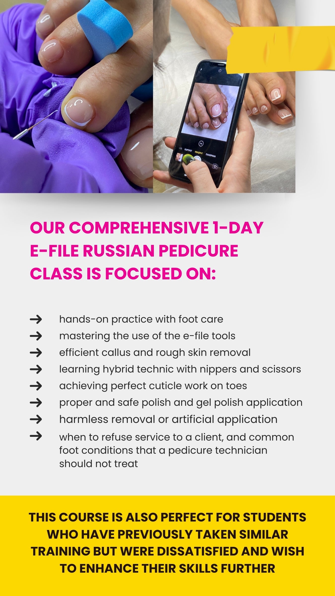 Jan 25*  Comprehensive E-File Russian Pedicure 1-Day Class