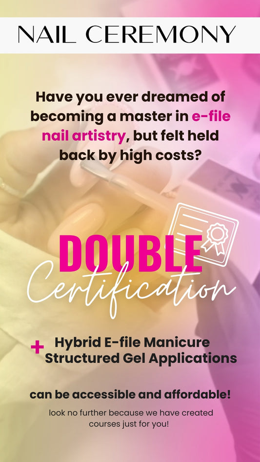 Double Certification in Russian Manicure: Hybrid E-file Manicure + Structured Gel Applications