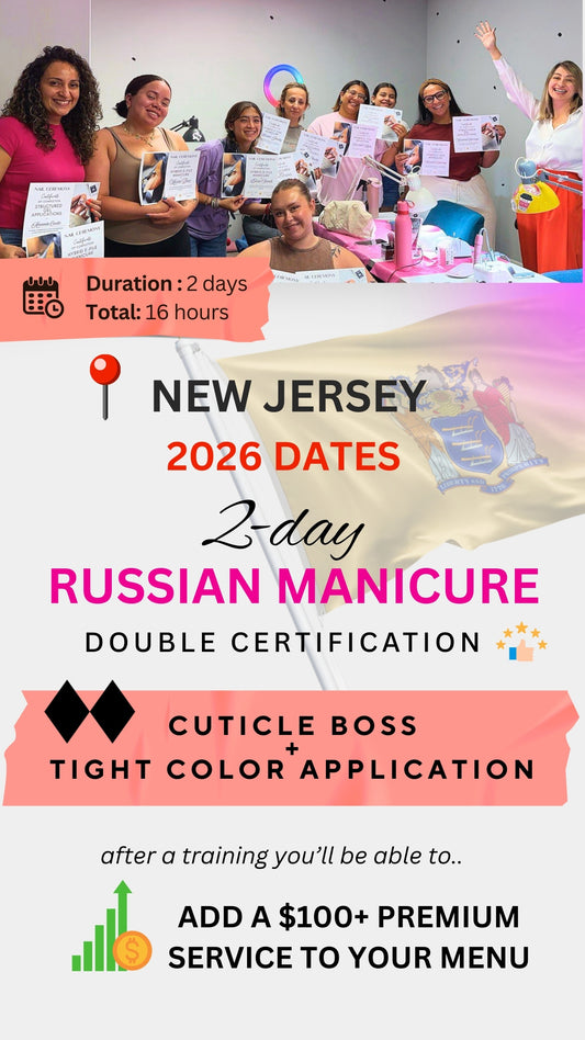 2-Day EXPERT COURSE | Russian Manicure  📍Cliffside Park, NJ | 2026 Dates