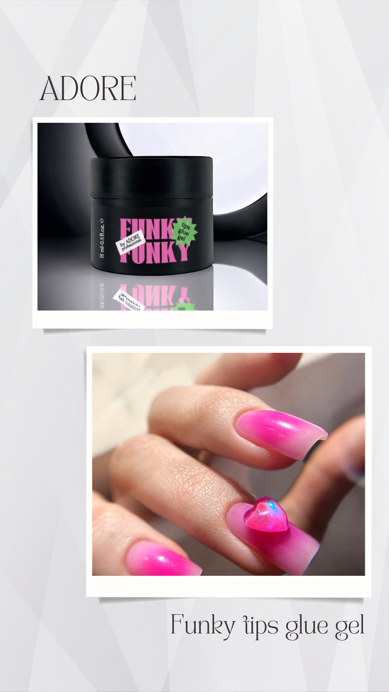 Funky Gum volume gel for designs & gel tips glue