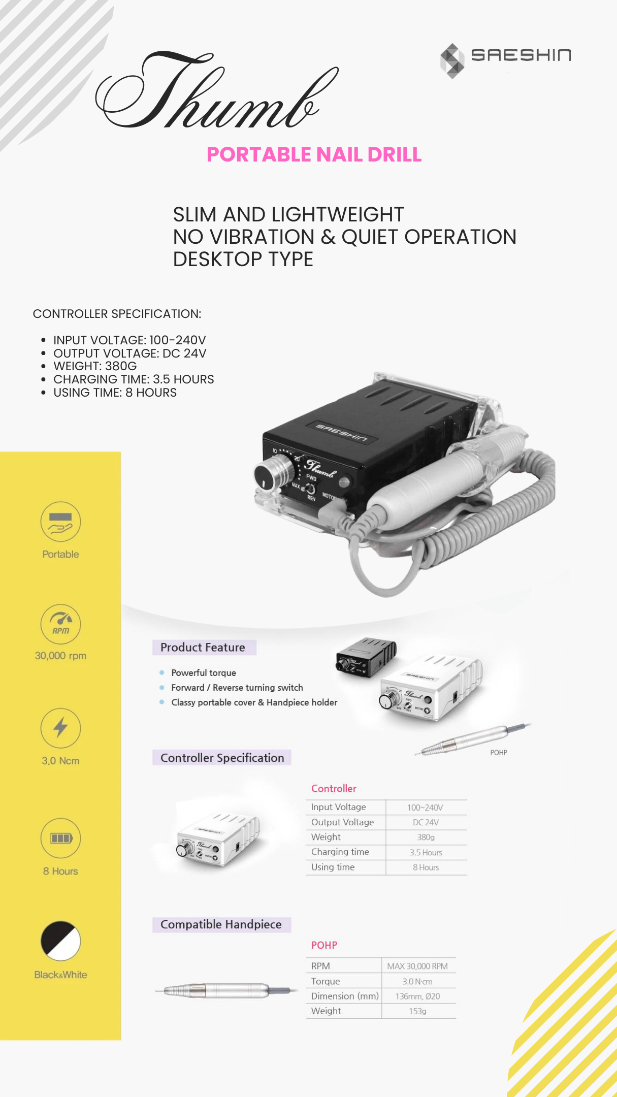 STRONG THUMB H325 CORELESS 30,000 RPM PORTABLE SET (3/32″)