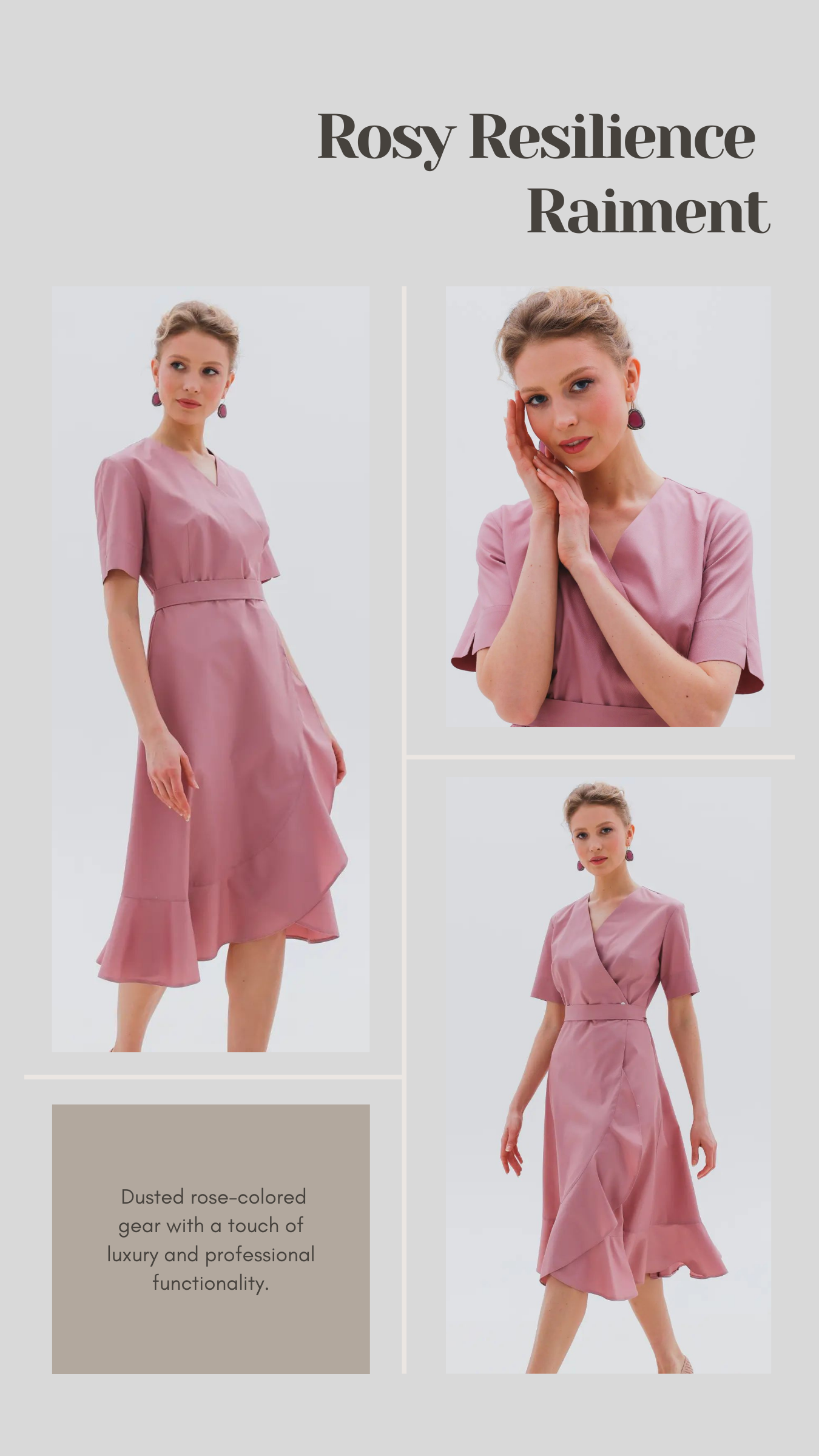 Elegant Medical Apparel Rosy Resilience Raiment Dress