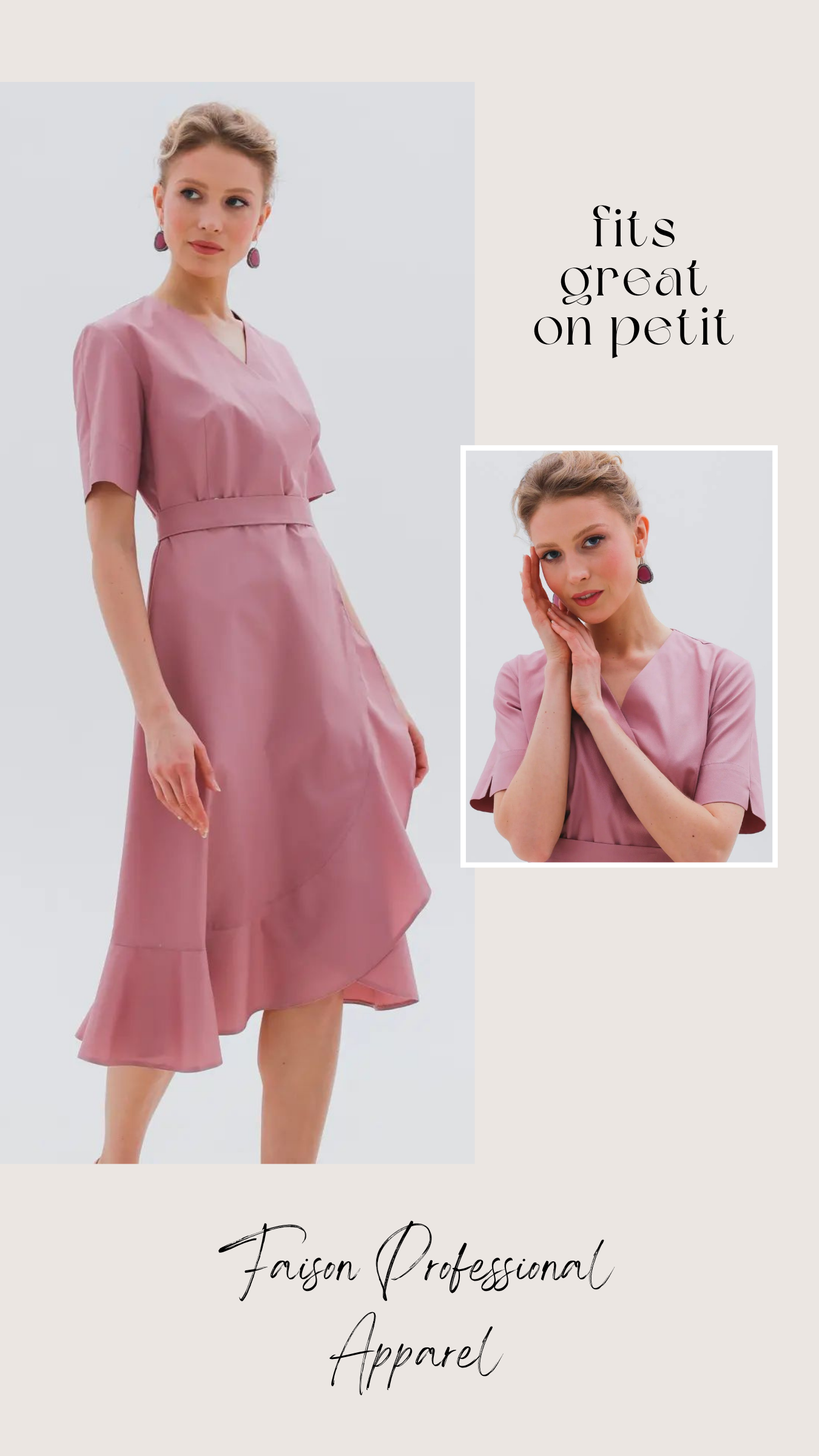 Elegant Medical Apparel Rosy Resilience Raiment Dress