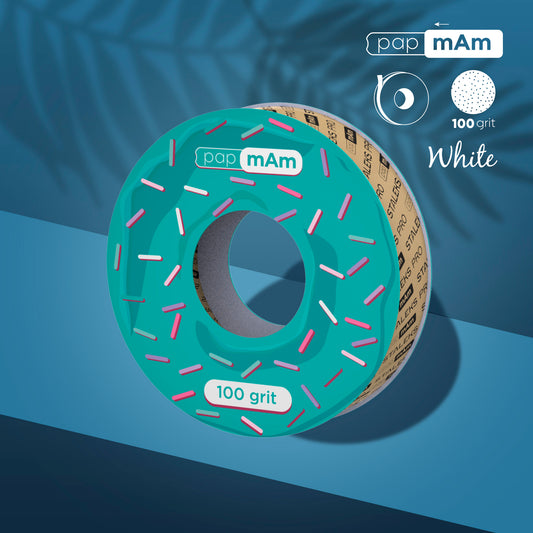 ATSC-100w Disposable white abrasive tape papmAm EXPERT 100 grit for the plastic case