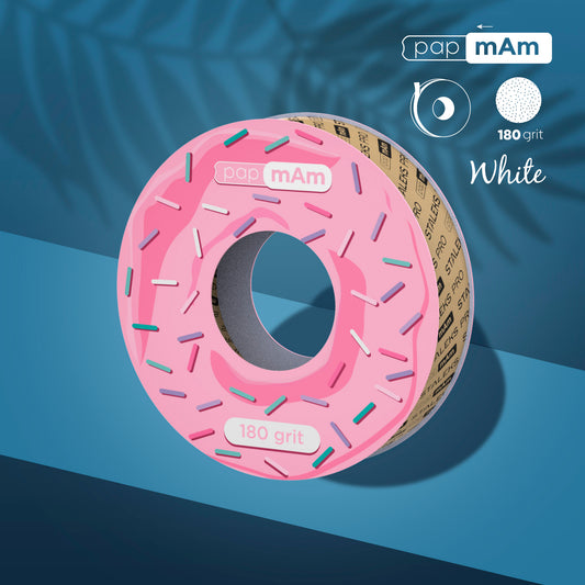 ATSC-180w Disposable white abrasive tape papmAm EXPERT 180 grit for the plastic case