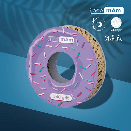 ATSC-240w Disposable white abrasive tape papmAm EXPERT 240 grit for the plastic case