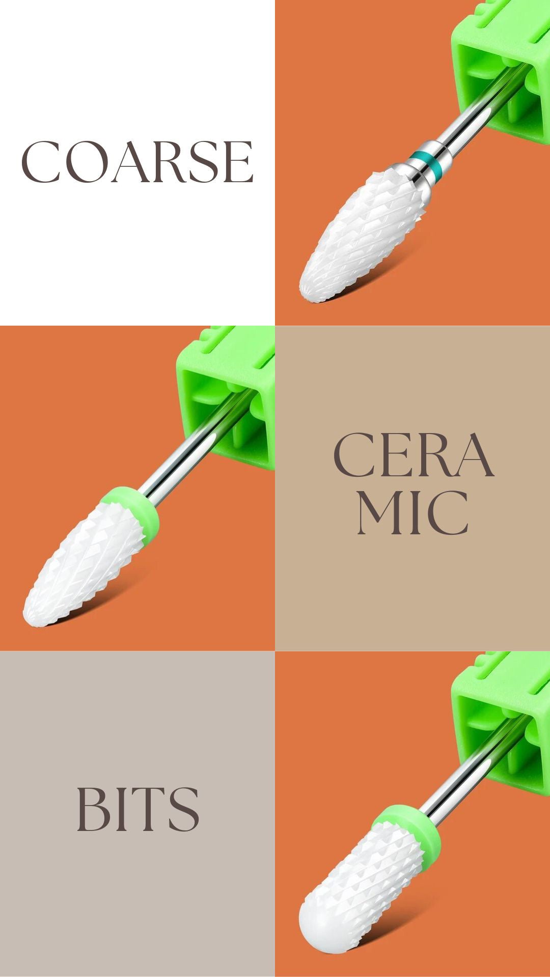 Carbide Ceramic Coarse Bits For UV Gel Acrylic Removal