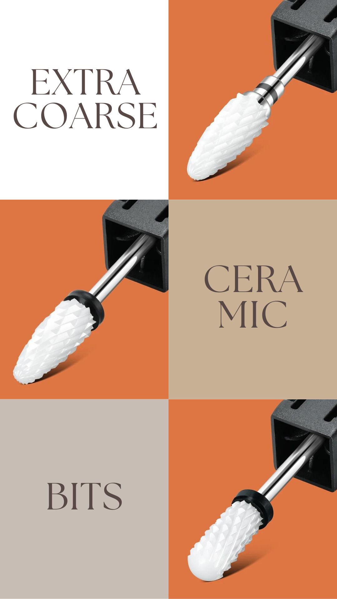 Carbide Ceramic Extra Coarse Bits For UV Gel Acrylic Removal