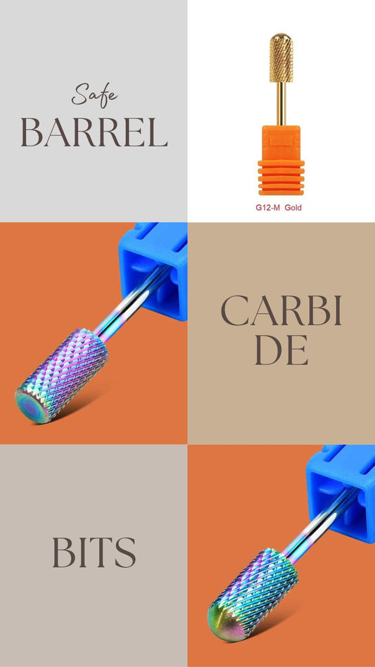 Carbide TUNGSTEN Barrel Bits For UV Gel Acrylic Removal