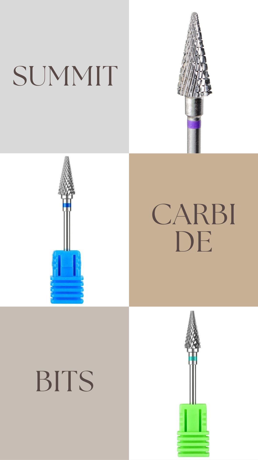 Carbide TUNGSTEN Summit Bits For UV Gel Acrylic Removal
