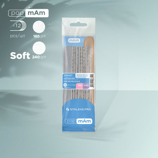 DFC-20-180/240/5 Disposable files papmAm on a soft base 180 grit (5 pcs), 240 grit (5 pcs), and a wooden base (2 pcs) SMART 20