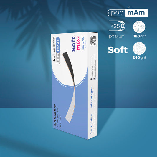 DFCEMix-20-180/240 Disposable double-sided files papmAm Mix EXPERT (soft foam layer) 180/240 grit (25 pcs)