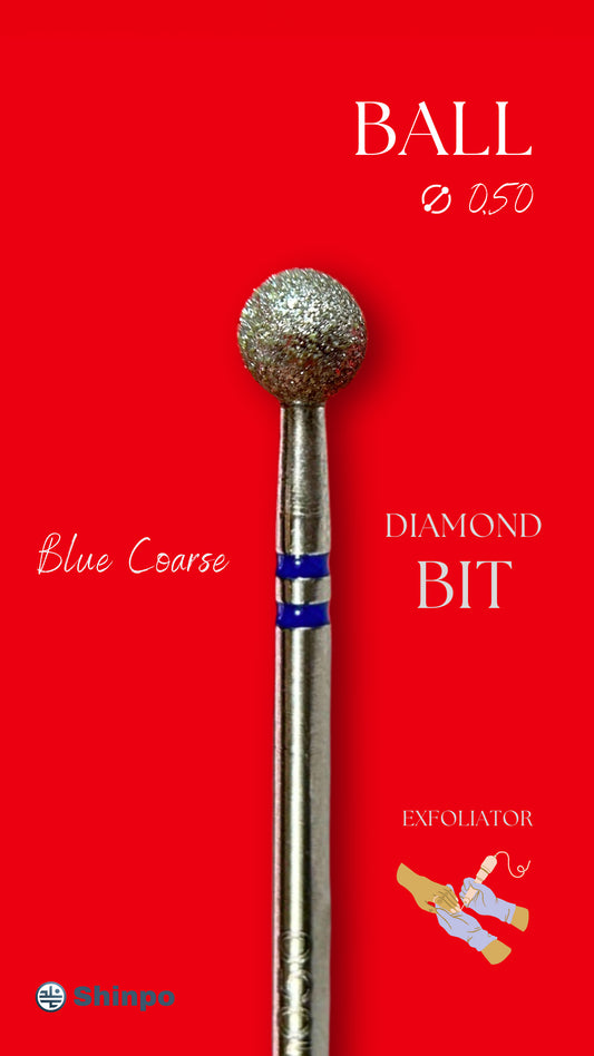 Ball Ø0.50 mm | E-File Diamond Nail Drill Bit | Blue Coarse Grit