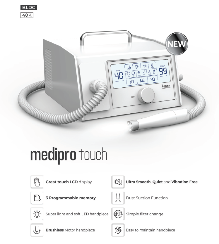 MEDI-PRO TOUCH 40,000 RPM LED VACUUM DRILL SET “NEW”