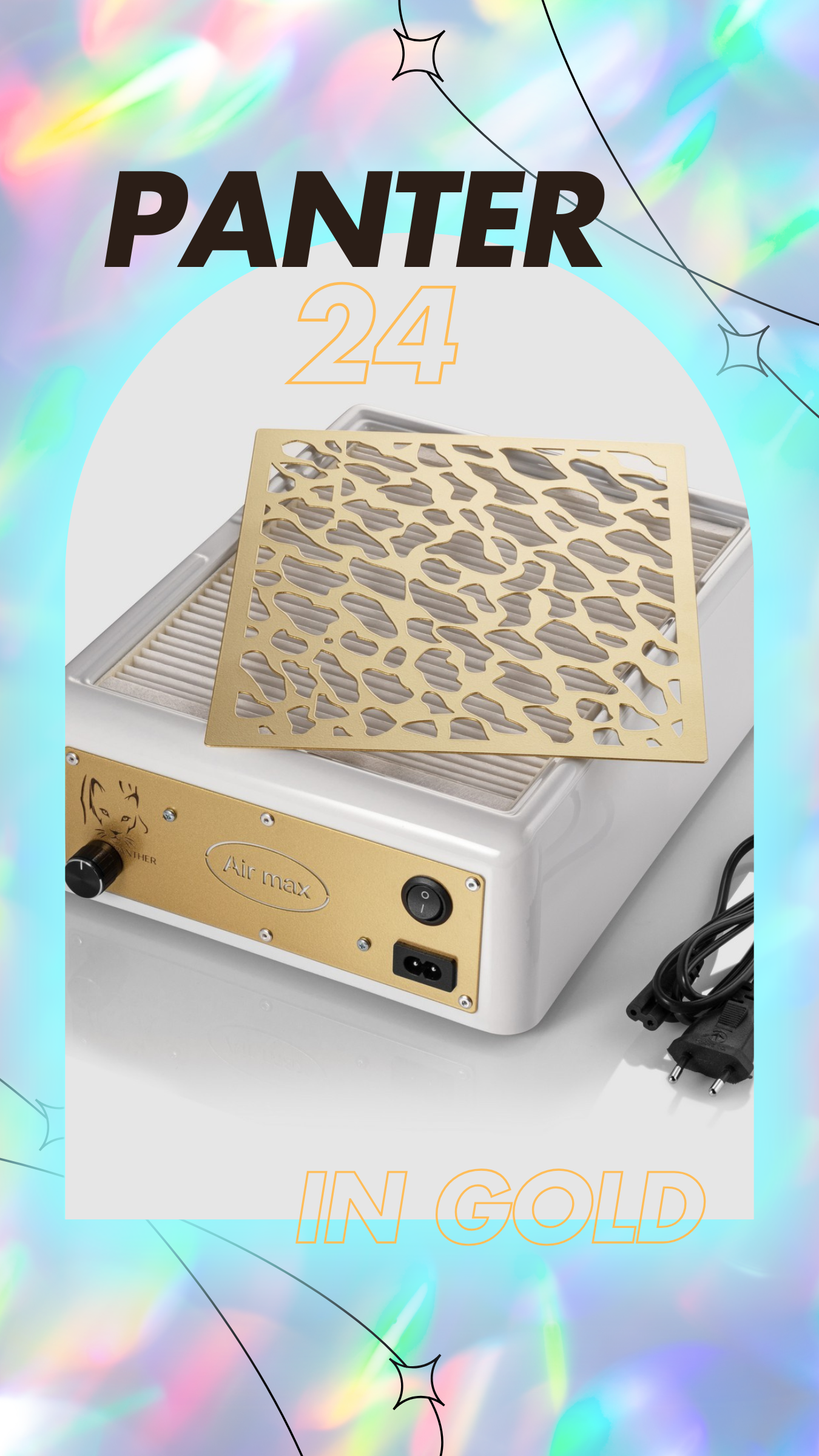 Nail Vacuum Dust Collector Panter'24 Air MAX (gold)
