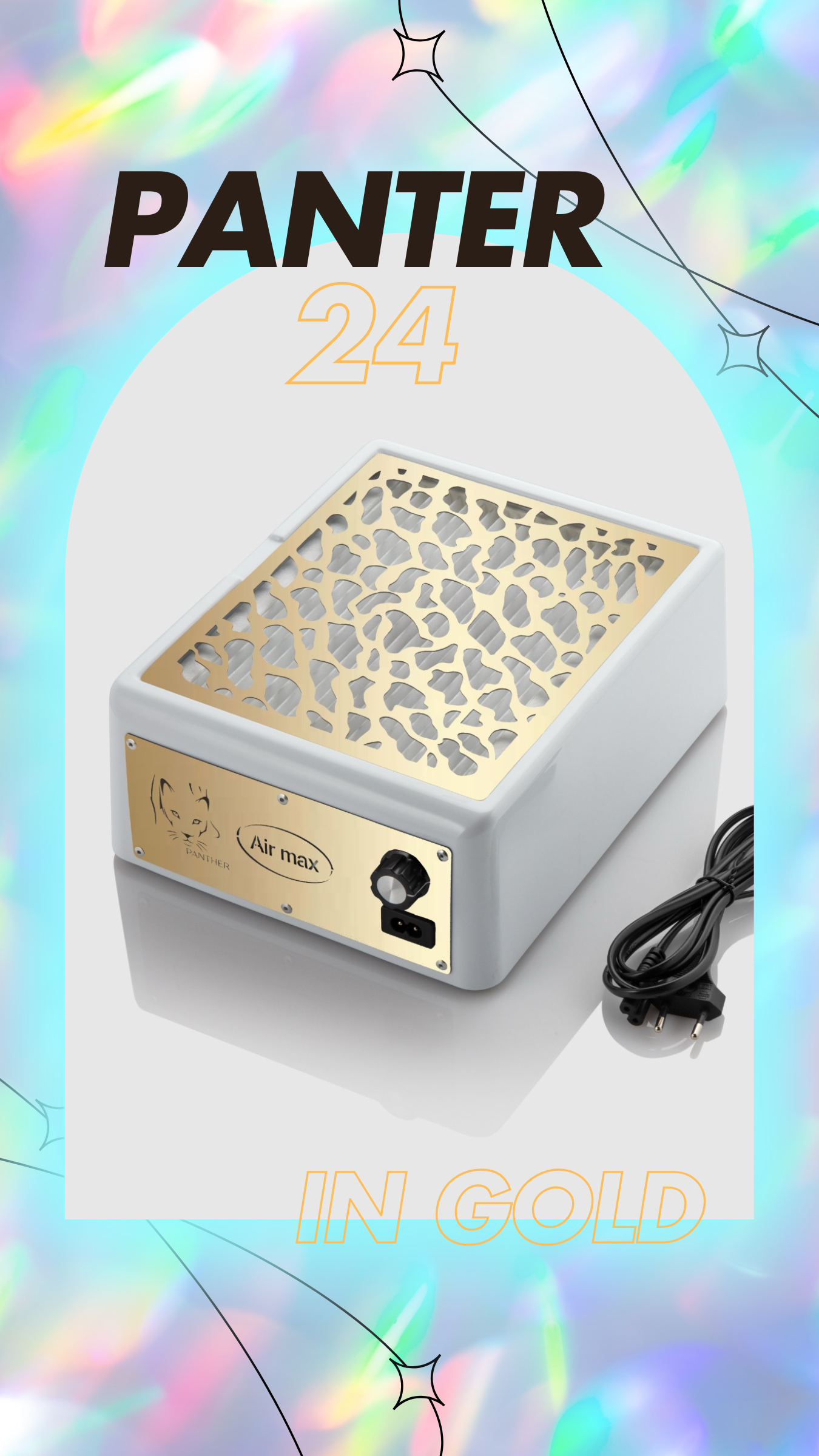 Nail Vacuum Dust Collector Panter'24 Air MAX (gold) – Nail Ceremony Nail Vacuum Dust Collector Panter'24 Air MAX (gold) – Nail Ceremony