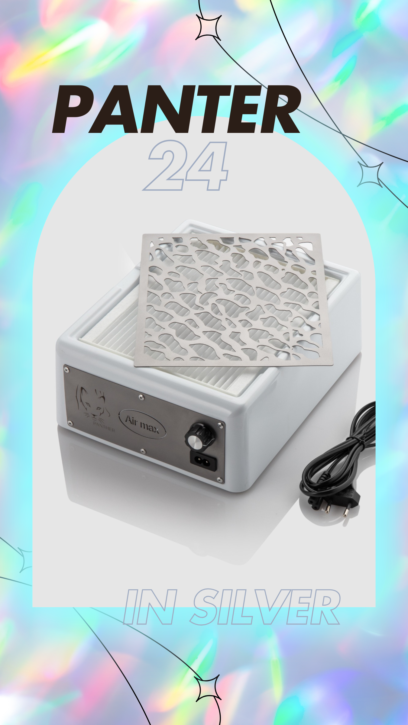 Nail Vacuum Dust Collector Panter'24 Air MAX (silver)