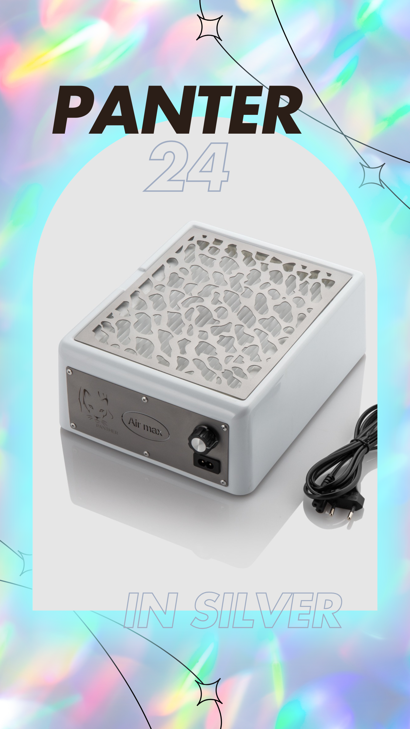 Nail Vacuum Dust Collector Panter'24 Air MAX (silver)