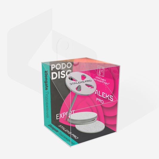 PDLset-20 Elongate pedicure disc PODODISC STALEKS PRO M and set of disposable file 180 grit 5 pc (20 mm)