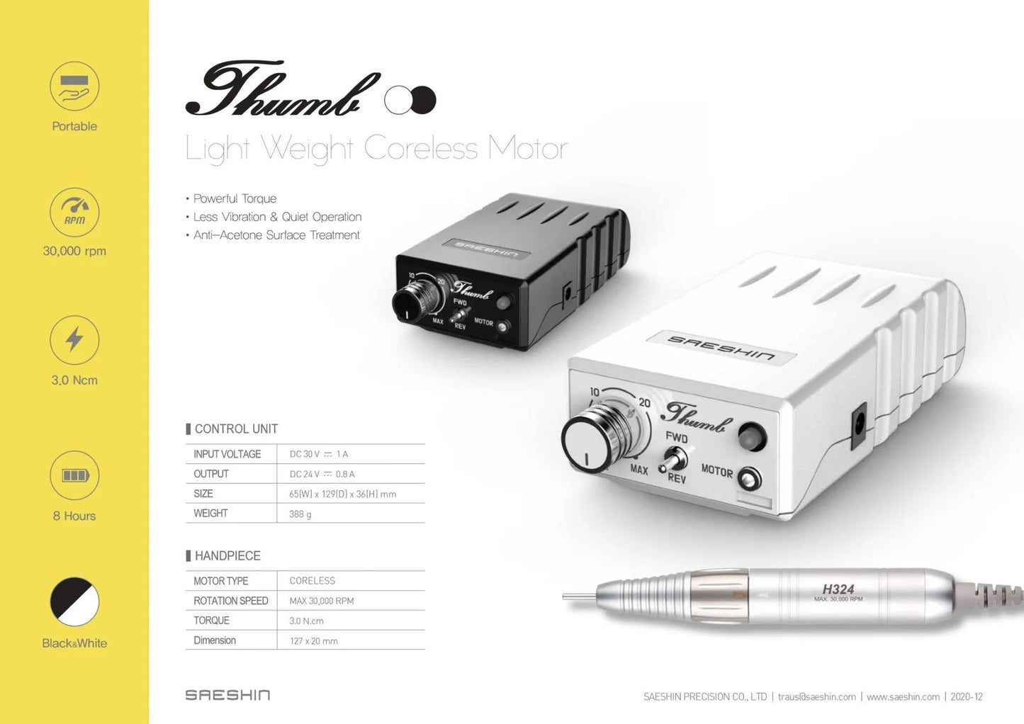 STRONG THUMB H325 CORELESS 30,000 RPM PORTABLE SET (3/32″)