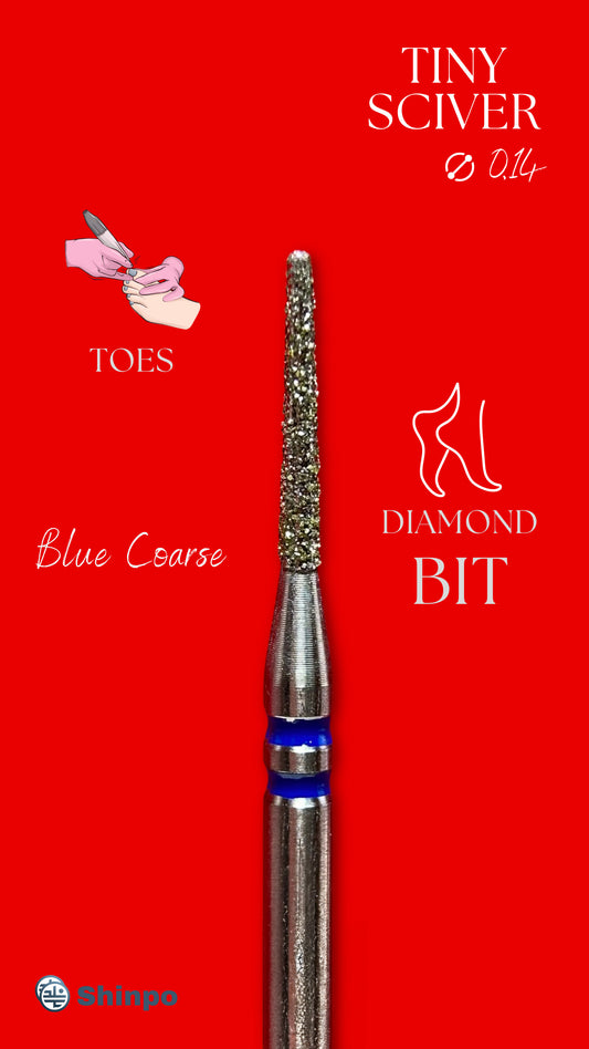 Tiny Sciver Ø0.14 mm | E-File Diamond Nail Drill Bit | Blue Coarse Grit