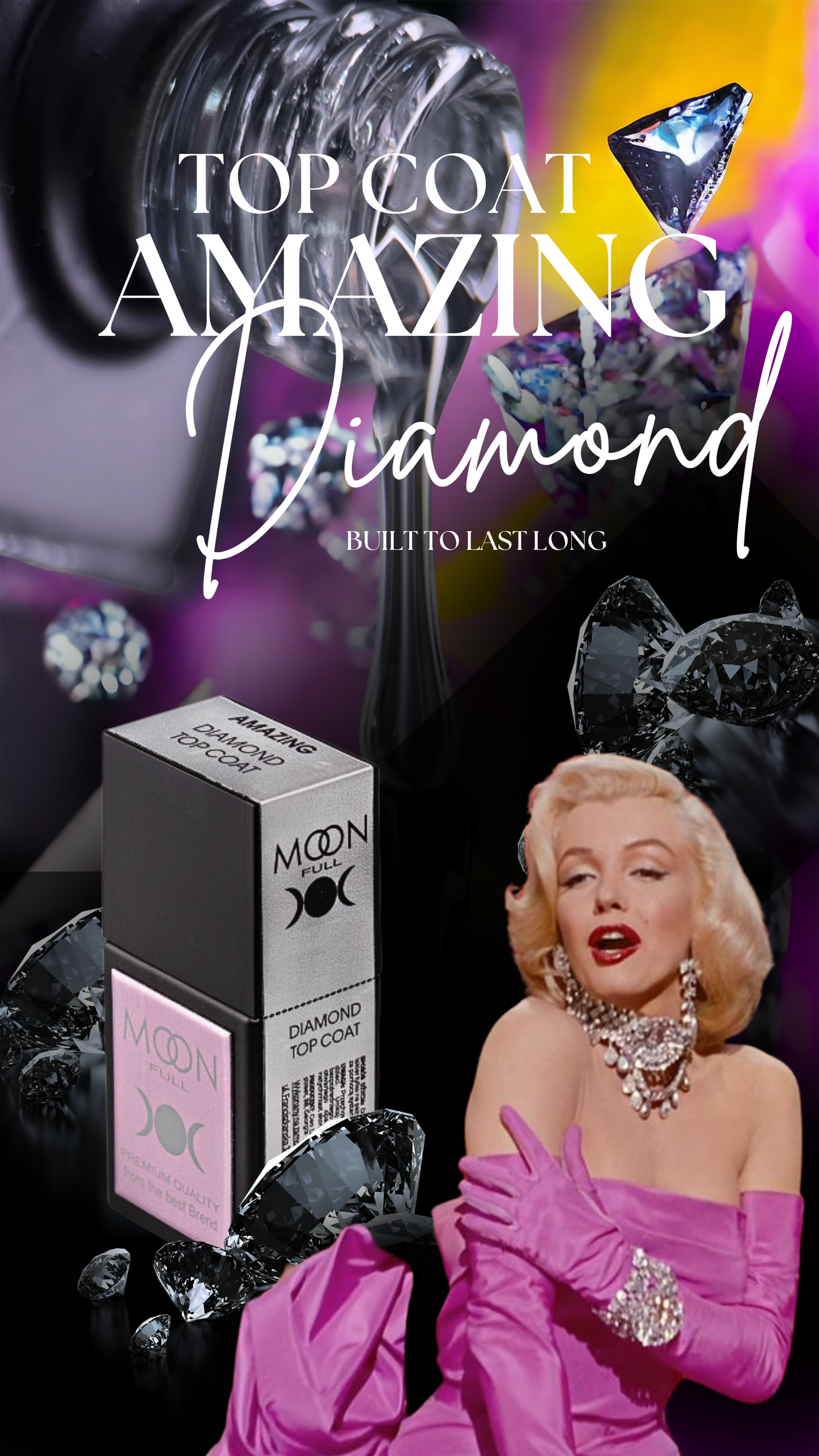 Top Coat Amazing Diamond - Strong Gel Nails Finish