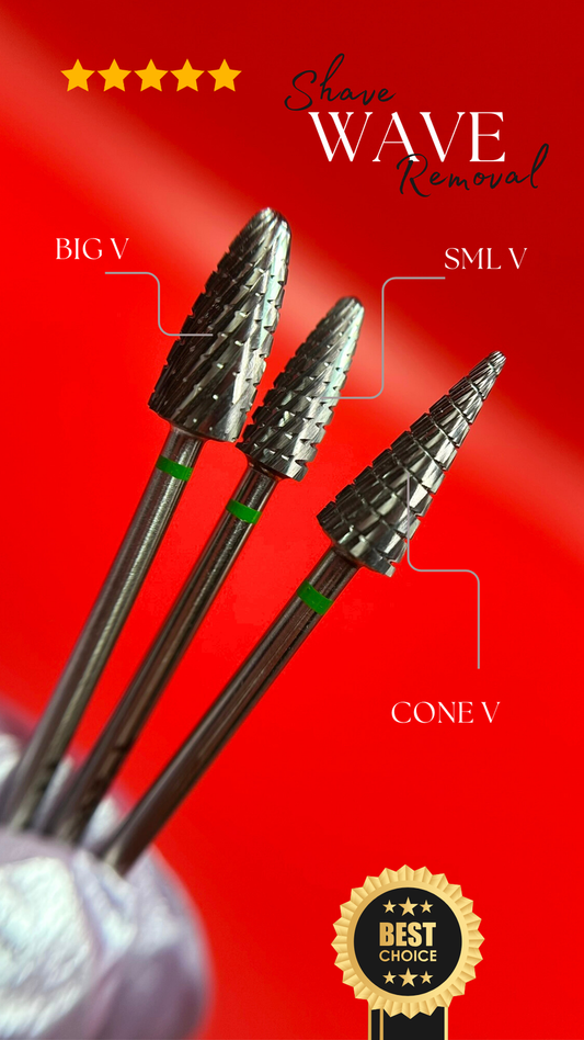 Shave Wave Carbide TUNGSTEN Bits For Nails UV Hard Gel Acrylic Removal