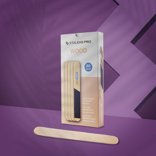 WBE-20 Disposable wooden nail file, straight (base) EXPERT 50 pieces.