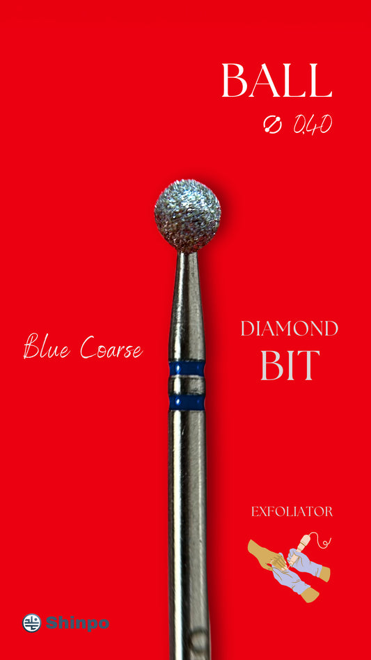 Ball Ø0.40 mm | E-File Diamond Nail Drill Bit | Blue Coarse Grit