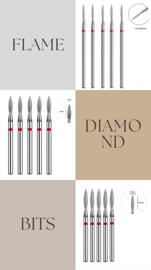Diamond E-file Nail Bits Flame