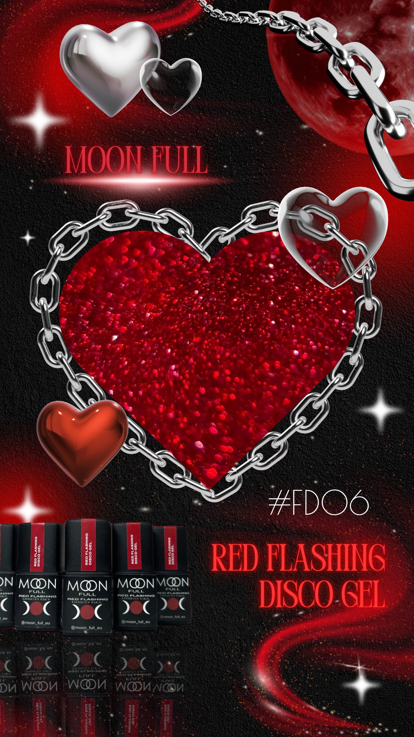 Valentine's Red Flashing Gel Polish Collection