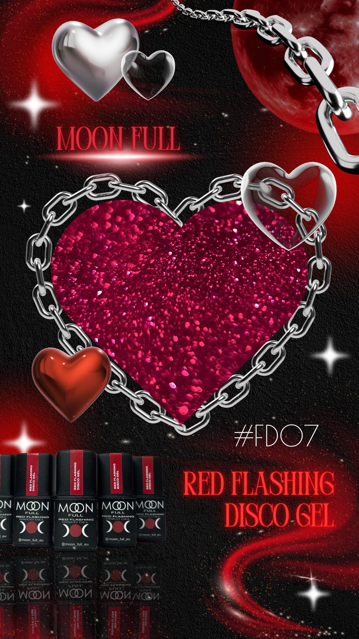 Valentine's Red Flashing Gel Polish Collection