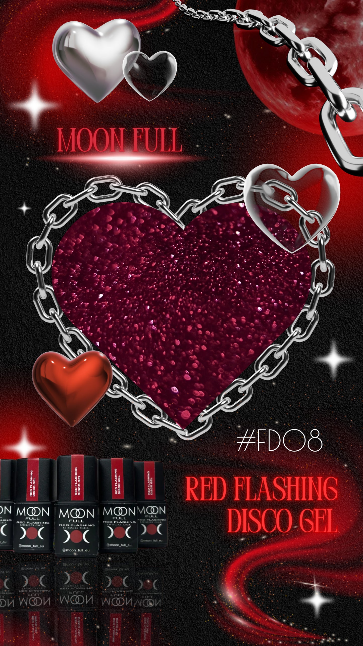 Valentine's Red Flashing Gel Polish Collection
