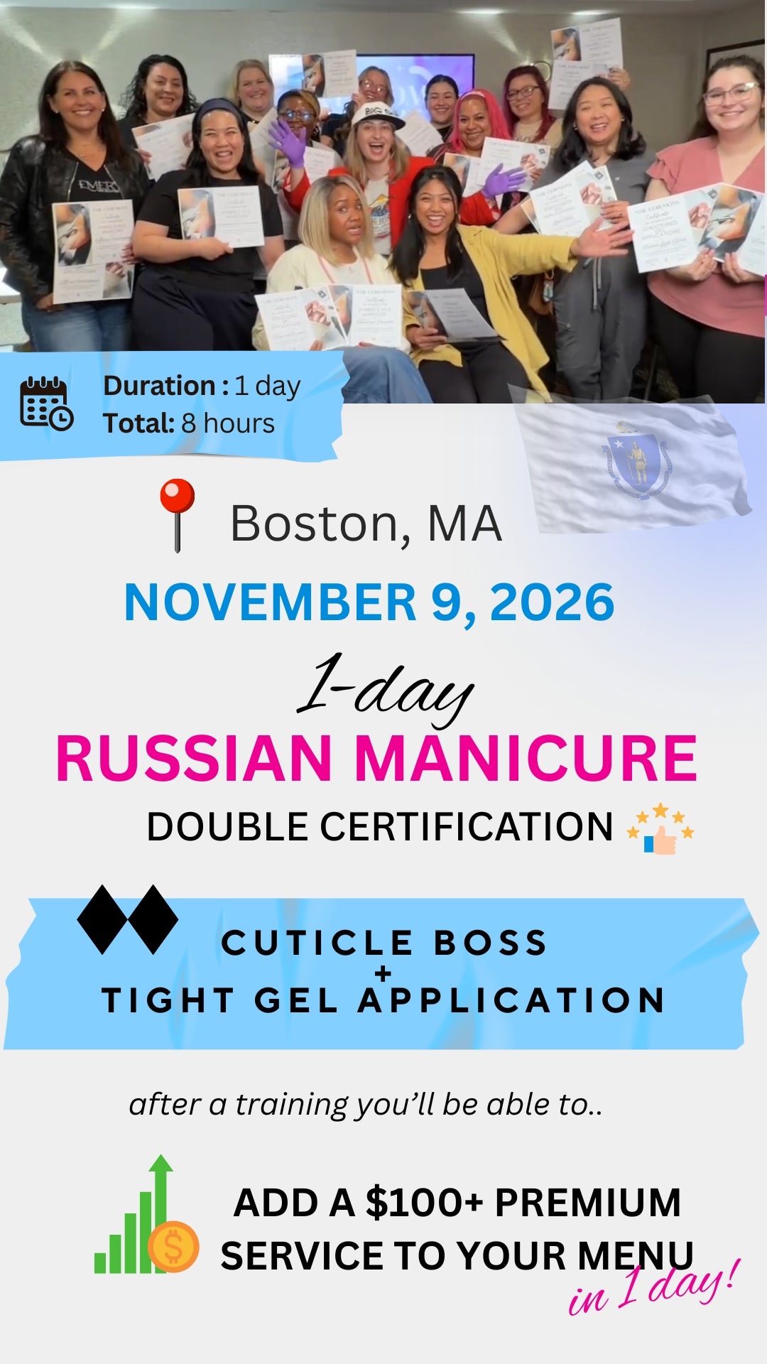 📍BOSTON Nov 9* Russian Manicure Double Certification Workshop