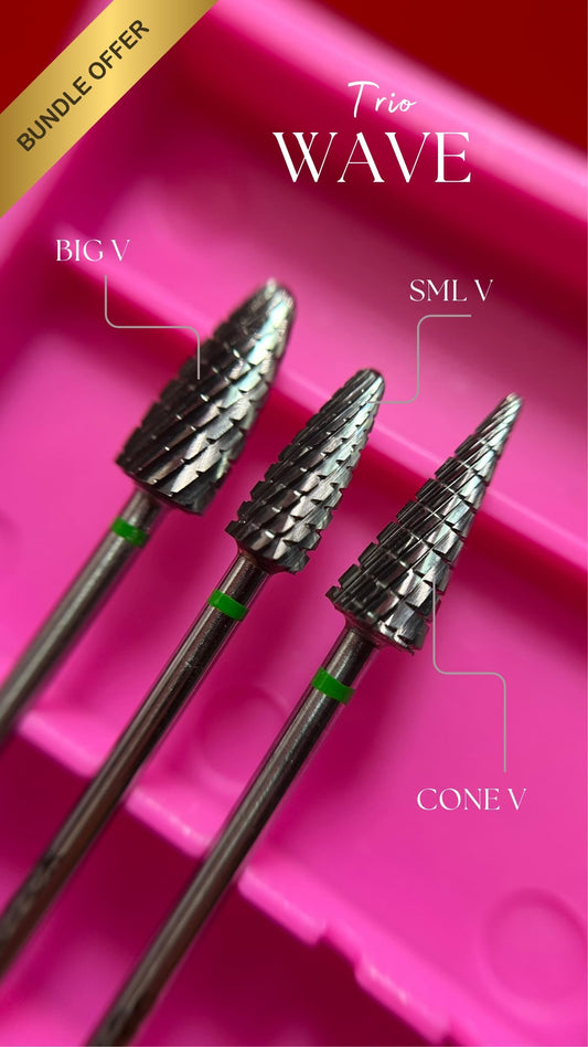 Shave Wave | Carbide Nail Drill Bit Bundle - Remove Acrylic Hard Gel Quickly and Safely